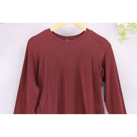 Lululemon Women's Athleta Pima Cotton & Lycra Long Sleeve Crew Neck Shirt Size 4 - Picture 3 of 6